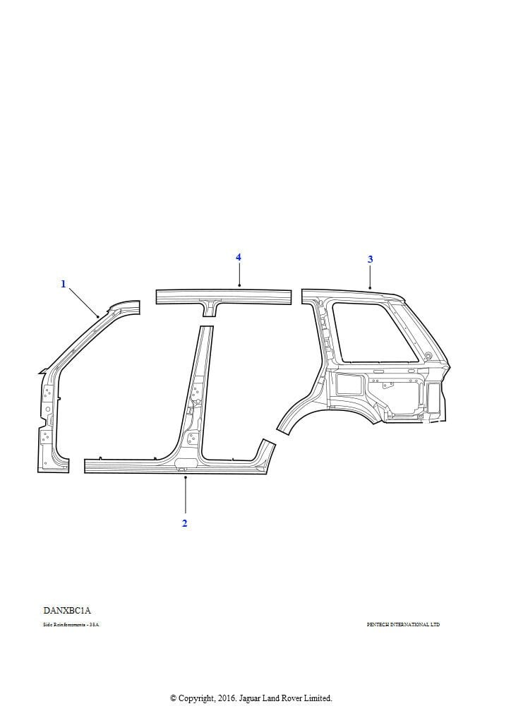 ALR7423 - ORTA DİREK ÜST SACI-SOL RR-95 - Land Rover