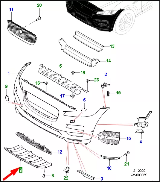 T4A6865 - ÖN TAMPON ALT MUHAFAZA KAPAĞI (F-PACE) - Jaguar