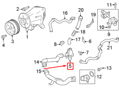 LR085946 - TERMOSTAT 3.0L V6 (SPORT/VOGUE) - Land Rover