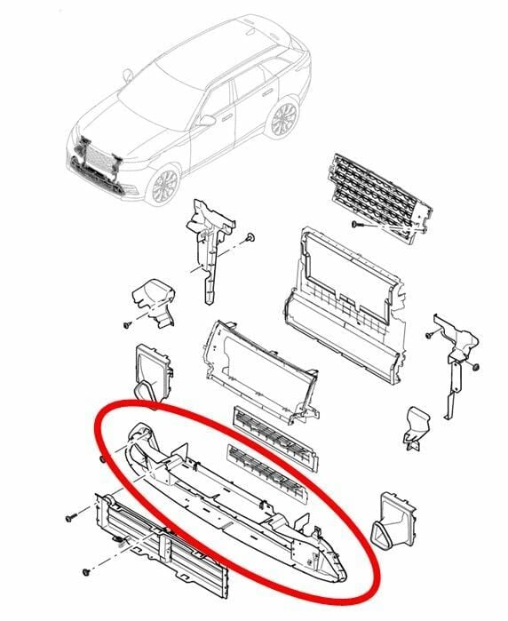 LR152421 - ÖN TAMPON ALT HAVA DEFLEKTÖR (2.0L Hİ PHEV/VELAR) - Land Rover