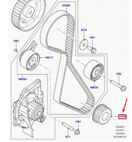 LR000665 - KRANK DİŞLİSİ 2.2 DZL. (FREEL.2) - Land Rover