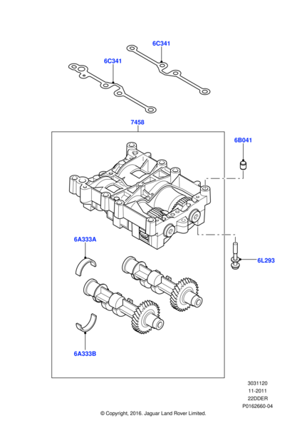 LR054285 - YAĞ POMPA DENGE MİLİ 2.2 DZL (FREEL.2/EVOQUE/DİSC.SPORT) - Land Rover