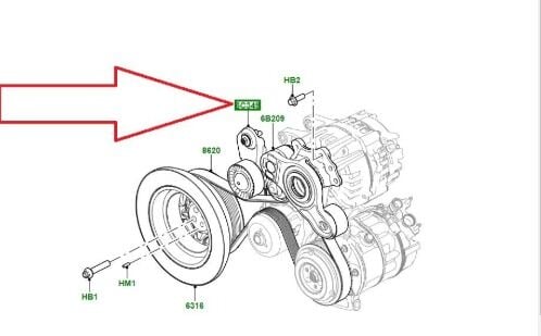 106123457 - KAYIŞ GERGİSİ ÜST 3.0 I6 DZL. (NEW VOGUE) - Land Rover