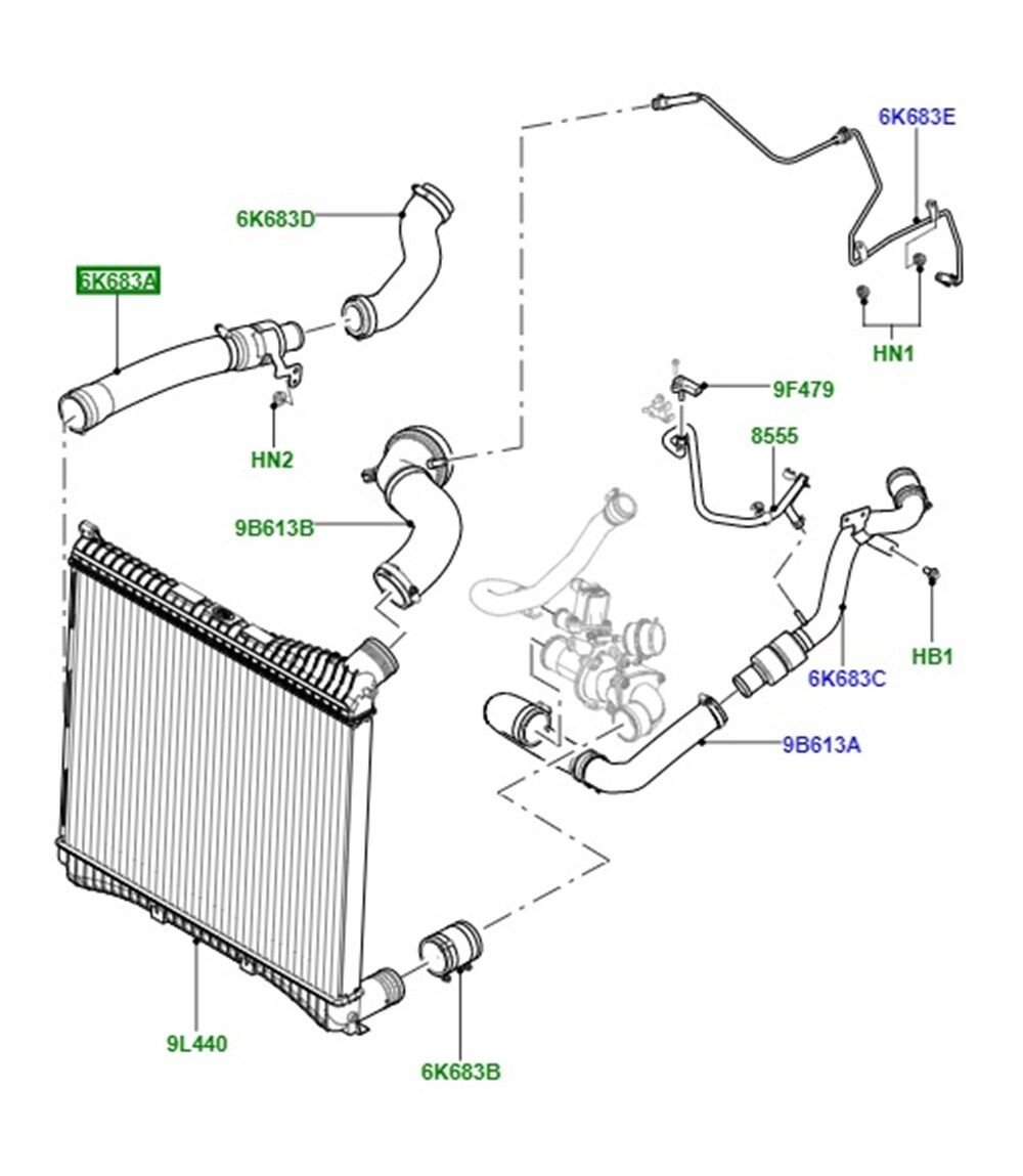 LR022669 - TURBO HORTUMU SAĞ 4.4L V8 DZL (VOGUE) - Land Rover
