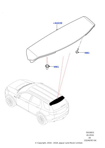 LR164215 - ARKA BAGAJ SPOİLER GH (DİSC.SPORT) - Land Rover
