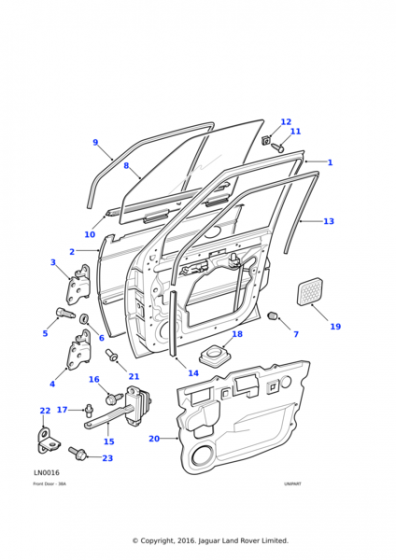 ALR3383 - ÖN/ARKA KAPI MENTEŞE SOL (P38) - Land Rover