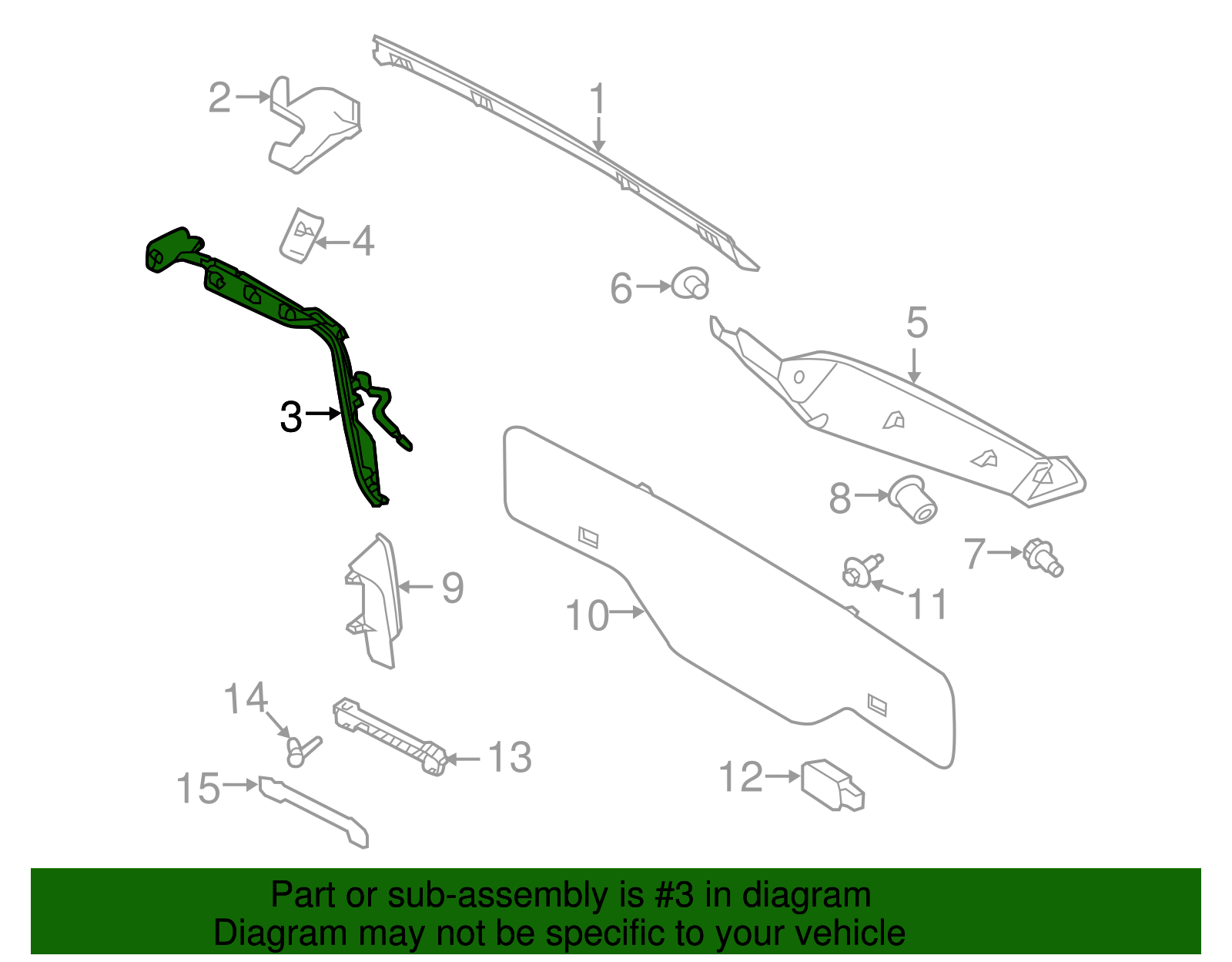 LR139425 - BAGAJ İÇ OLUK BAKALİTİ SOL (SPORT) - Land Rover