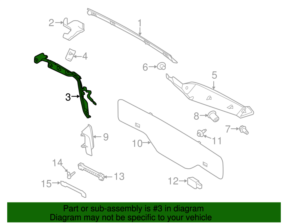 LR139425 - BAGAJ İÇ OLUK BAKALİTİ SOL (SPORT) - Land Rover