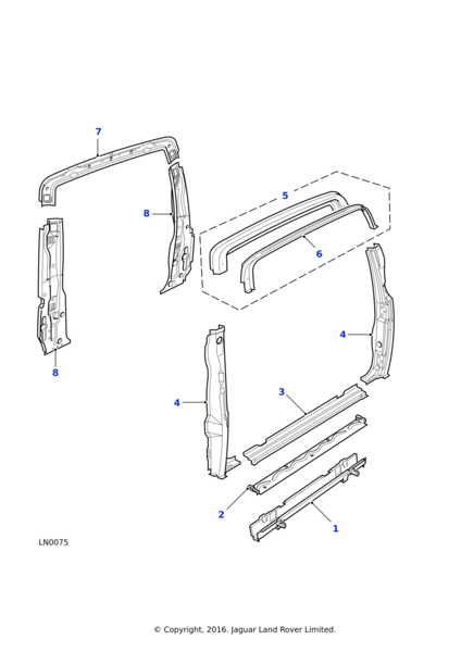 AME700110 - ARKA BAGAJ DİREK SACI SOL (TD5/DİSC.S2) - Land Rover