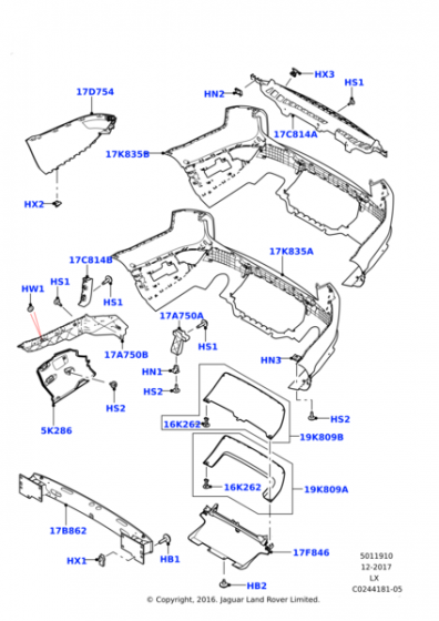 LR087677 - ARKA TAMPON HA (2.0L/SPORT) - Land Rover