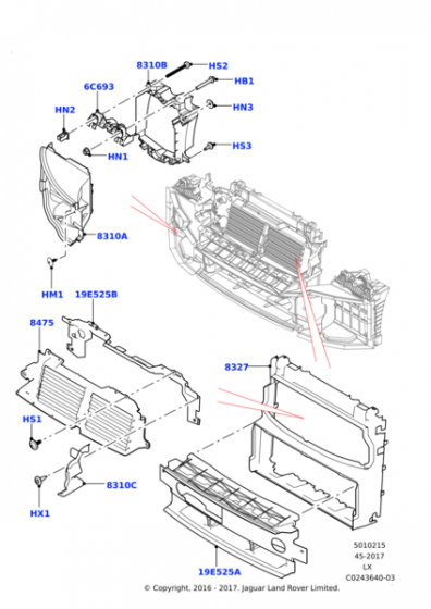 LR090571 - ÖN DEFLEKTÖR ÖN SOL (2.0L/SPORT) - Land Rover