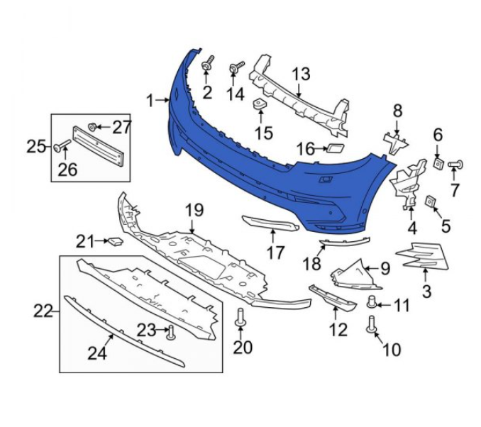LR137943 - ÖN TAMPON (VELAR) - Land Rover