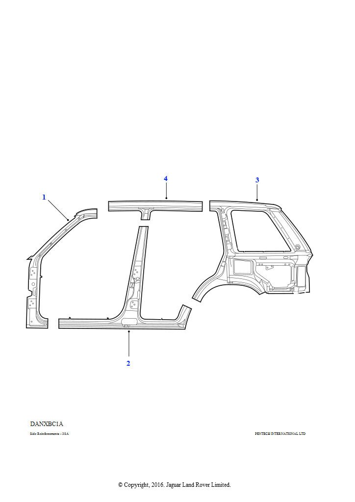 ALR7423 - ORTA DİREK ÜST SACI-SOL RR-95 - Land Rover