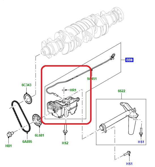 LR164063 - YAĞ POMPASI (3.0L AJ20D6/VOGUE) - Land Rover