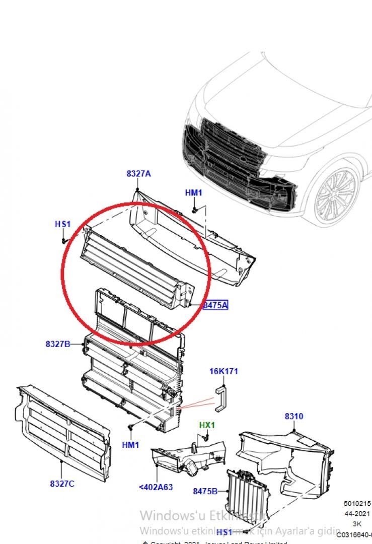 523123501 - RADYATÖR BRAKET (NEW VOGUE 22>) - Land Rover