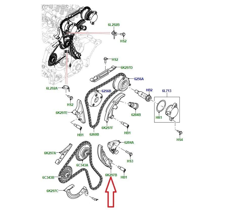 LR125422 - EGZANTRİK ZİNCİR PALETİ 1.5 BNZ. (EVOQUE) - Land Rover