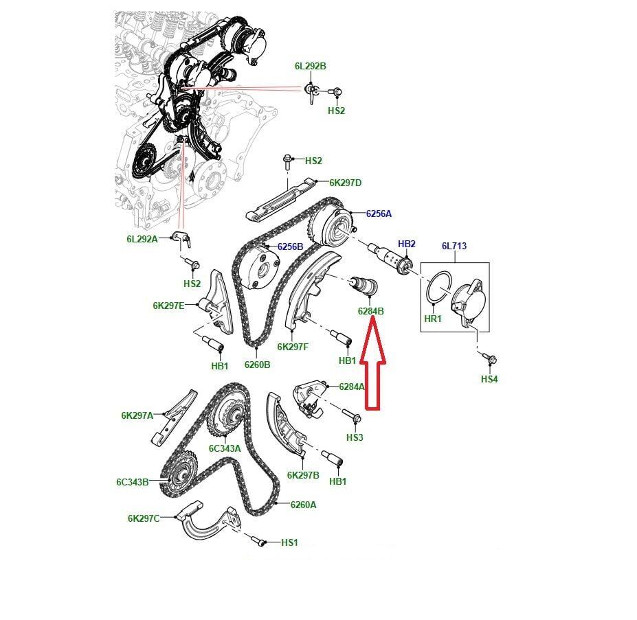 LR125425 - EGZANTRİK ZİNCİR GERGİSİ (1.5 BNZ/EVOQUE) - Land Rover