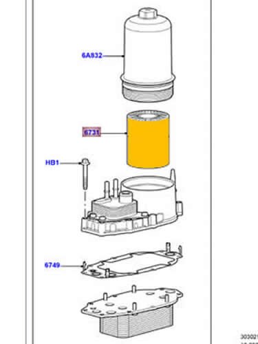1311289 - YAĞ FİLTRESİ (2.7/SPORT/DİSC.S3-4) - Land Rover
