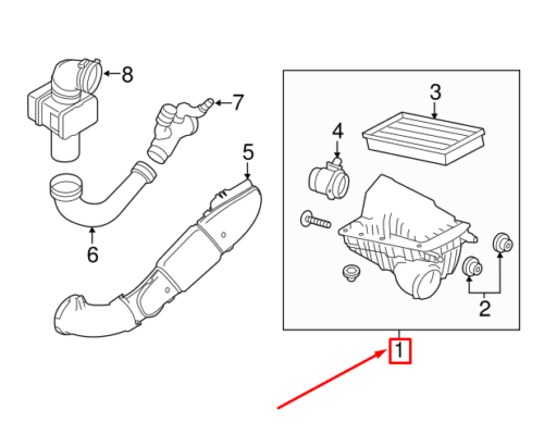 LR095546 - HAVA FİLTRE KUTUSU SOL (3.0L V6) - Land Rover