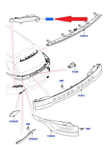 LR108352 - ARKA SİS LAMBA SOL (VELAR) - Land Rover