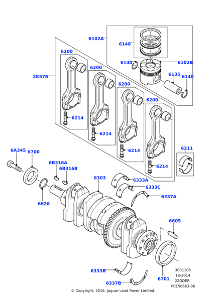 LR025913 - KRANK GEZİ AYI ALT (2.2) - Land Rover
