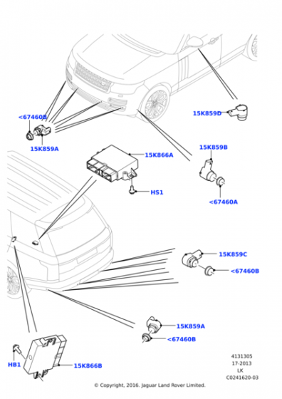 LR041097 - ÖN PARK SENSÖR YAN CONTA 3.0L V6 - Land Rover