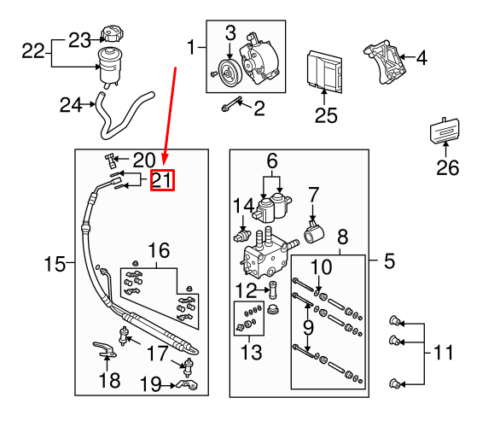 RYX500030 - O-RING-ACE HORTUM-RRS 2005/10 - Land Rover