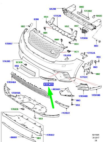 LR094992G - ÖN SİS FAR KAPAK SAĞ (VELAR) - LIMA SPARE