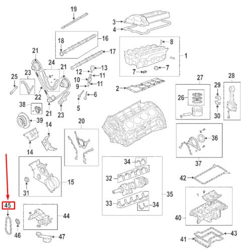 LR006800 - YAĞ POMPA ZİNCİRİ 4.4 BNZ. (VOGUE) - Land Rover