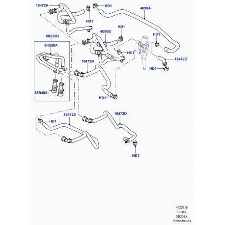 LR014678 - KALORİFER SU HORTUMU (3.6 VOGUE) - Land Rover