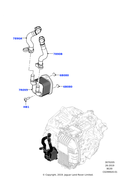 LR127826 - ŞANZIMAN YAĞ SOĞUTUCUSU 1.5 BNZ (NEW EVOQUE 19>) - Land Rover