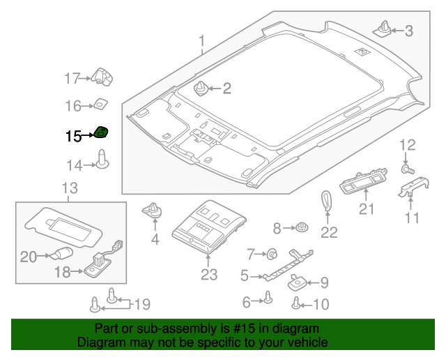 LR034580 - GÜNEŞLİK AYAĞI DIŞ(EVOQUE) - Land Rover