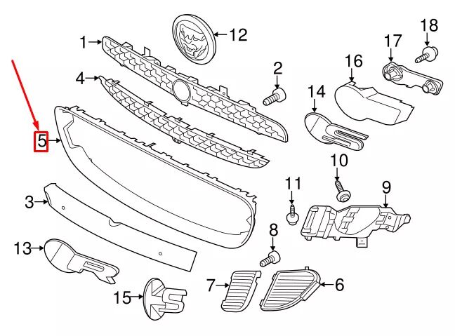 T2R3563 - ÖN PANJUR ÇERÇEVESİ (F-TYPE) - Jaguar