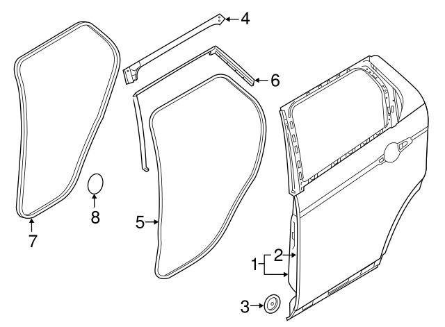 LR061284 - ARKA KAPI SAĞ (DİSC.SPORT) - Land Rover