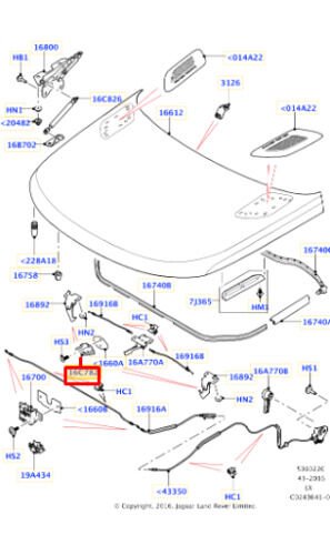 LR043963 - KAPUT MANDAL KİLİDİ (2.0L SPORT) - Land Rover