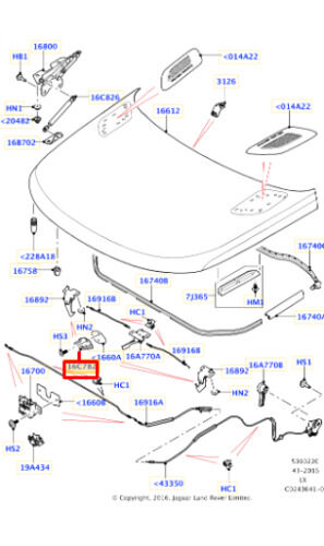 LR043963 - KAPUT MANDAL KİLİDİ (2.0L SPORT) - Land Rover
