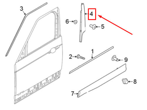 LR148860 - ÖN KAPI DİREK KAPLAMA SOL(DİSCO/5) - Land Rover