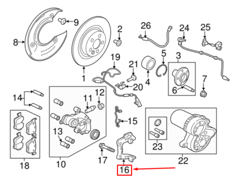 LR090706 - ARKA KALİPER ÇENESİ (VELAR) - Land Rover