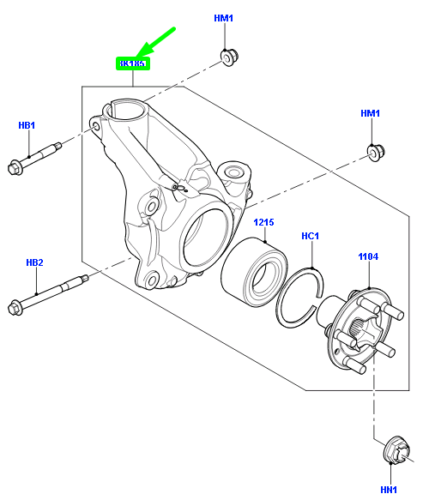 LR186680 - ÖN AKS TAŞIYICI SOL(EVOQUE) - Land Rover