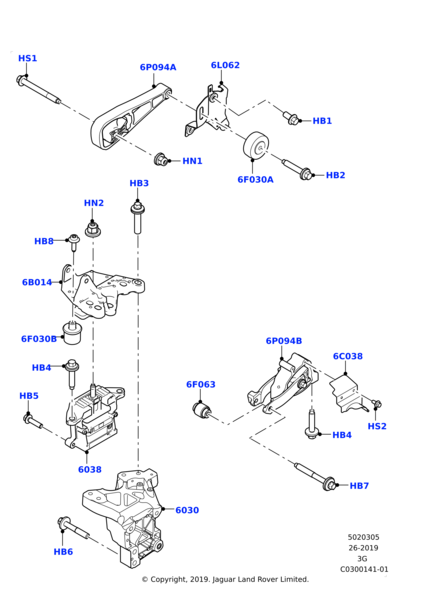 LR127817 - MOTOR TAKOZ DESTEK BRAKETİ ALT (NEW EVOQUE/DİSC.SPORT) - Land Rover