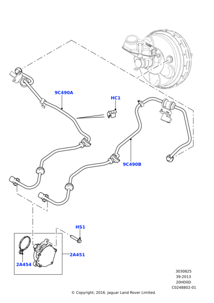 LR047436 - WESTİNGHAUSE HORTUMU 2.0L(EVOQUE) - Land Rover