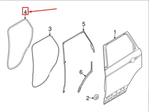 LR067427 - ARKA KAPI BODY LASTİK (3.0L/V6) - Land Rover