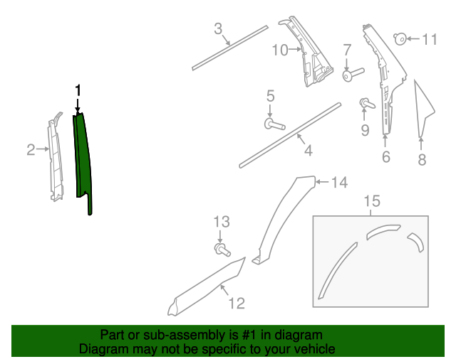 LR072961 - ARKA KAPI ÖN ÇITA SOL (SPORT/2015) - Land Rover