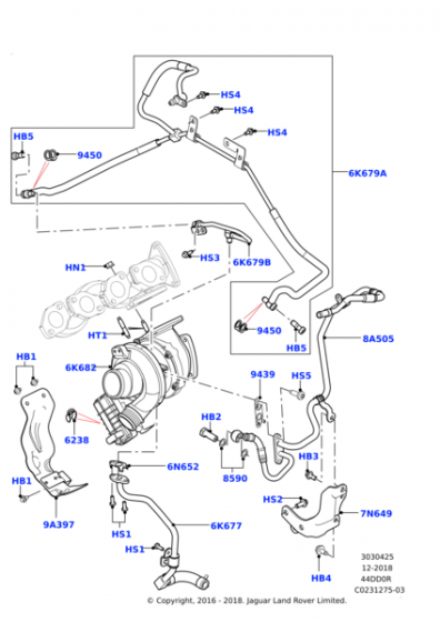 LR038010 - TURBO HORTUMU (4.4 DZ./VOGUE) - Land Rover