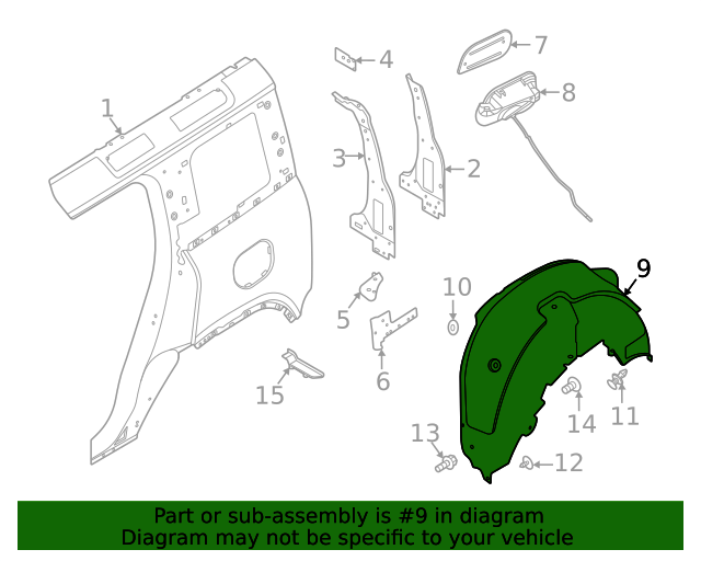 LR177931 - ARKA ÇAMURLUK DAVLUMBAZ SAĞ (NEW DEFENDER) - Land Rover
