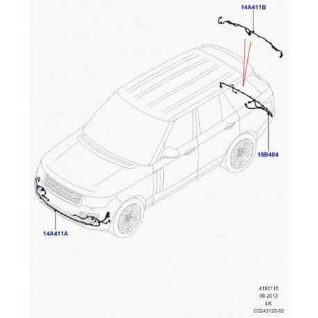 LR064005 - ÖN PARK SENSÖR TESİSATI FA>3.0L V6 (VOGUE) - Land Rover