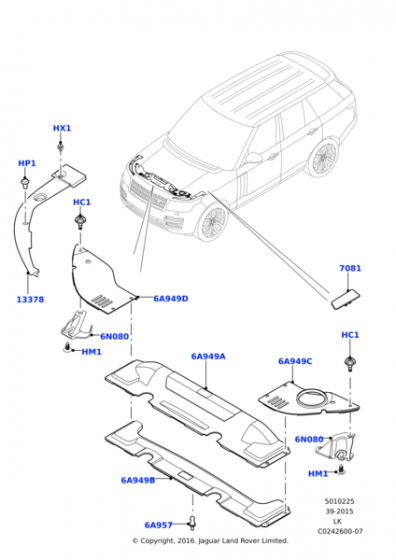 LR038978 - ÖN BAKALİT KLİPSİ (VOGUE) - Land Rover