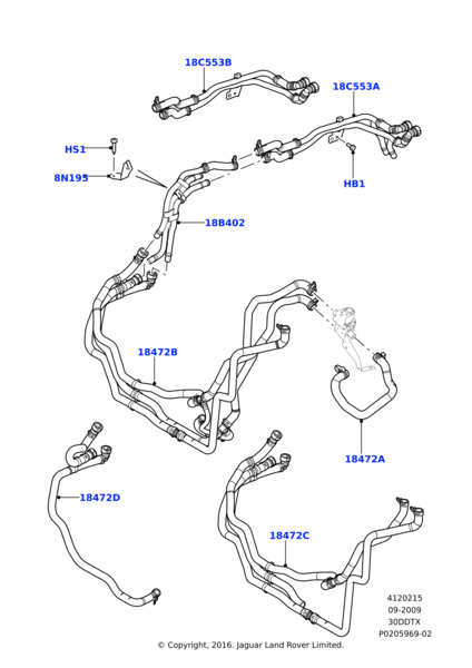 LR050883 - EGR SOĞUTUCU İÇ HORTUMU (3.0/SPORT/DİSC.S4) - Land Rover