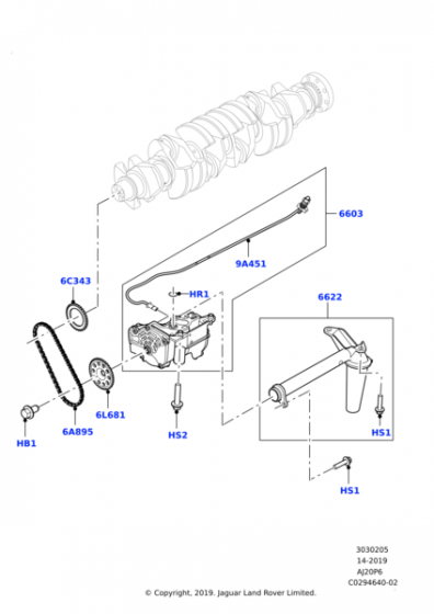 LR121353 - YAĞ POMPA GİRİŞ BORUSU 3.0L AJ206D (VOGUE) - Land Rover