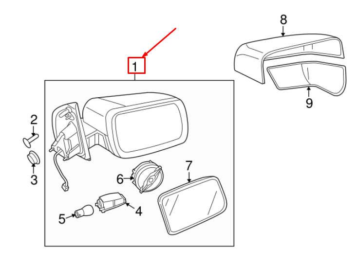 LR023915 - DIŞ AYNA SOL (2.2) - Land Rover